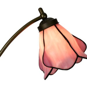 LumiLamp 5LL-6369 Lampada da tavolo Tiffany rosa marrone 26x19x50cm E14