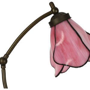 LumiLamp 5LL-6369 Lampada da tavolo Tiffany rosa marrone 26x19x50cm E14