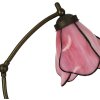 LumiLamp 5LL-6369 Lampada da tavolo Tiffany rosa marrone 26x19x50cm E14