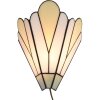 LumiLamp 5LL-6365 Lampada da parete Tiffany Bianco Beige 20x10x29cm E14 Vetro Metallo