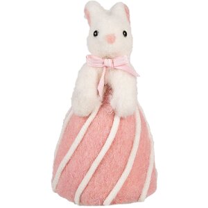 Coniglio decorativo Clayre & Eef Bianco Rosa Stile...