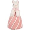 Coniglio decorativo Clayre & Eef Bianco Rosa Stile Country Ø 12x21 cm