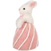 Coniglio decorativo Clayre & Eef Bianco Rosa Stile Country Ø 12x21 cm