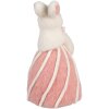 Coniglio decorativo Clayre & Eef Bianco Rosa Stile Country Ø 12x21 cm