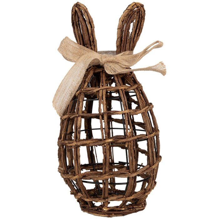 Clayre & Eef coniglio decorativo in rattan naturale marrone 16x16x31 cm stile country