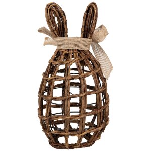 Clayre & Eef coniglio decorativo in rattan naturale marrone 16x16x31 cm stile country