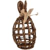 Clayre & Eef coniglio decorativo in rattan naturale marrone 16x16x31 cm stile country