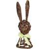 Clayre & Eef coniglio decorativo in rattan 17x17x40 cm con fiocco stile country