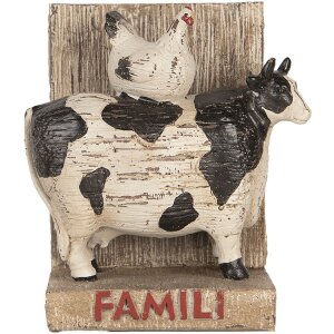 Set di fermalibri Clayre & Eef Mucche in stile country marrone nero 2 pezzi in poliresina