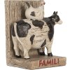 Set di fermalibri Clayre & Eef Mucche in stile country marrone nero 2 pezzi in poliresina