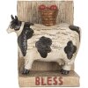Set di fermalibri Clayre & Eef Mucche in stile country marrone nero 2 pezzi in poliresina