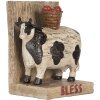 Set di fermalibri Clayre & Eef Mucche in stile country marrone nero 2 pezzi in poliresina