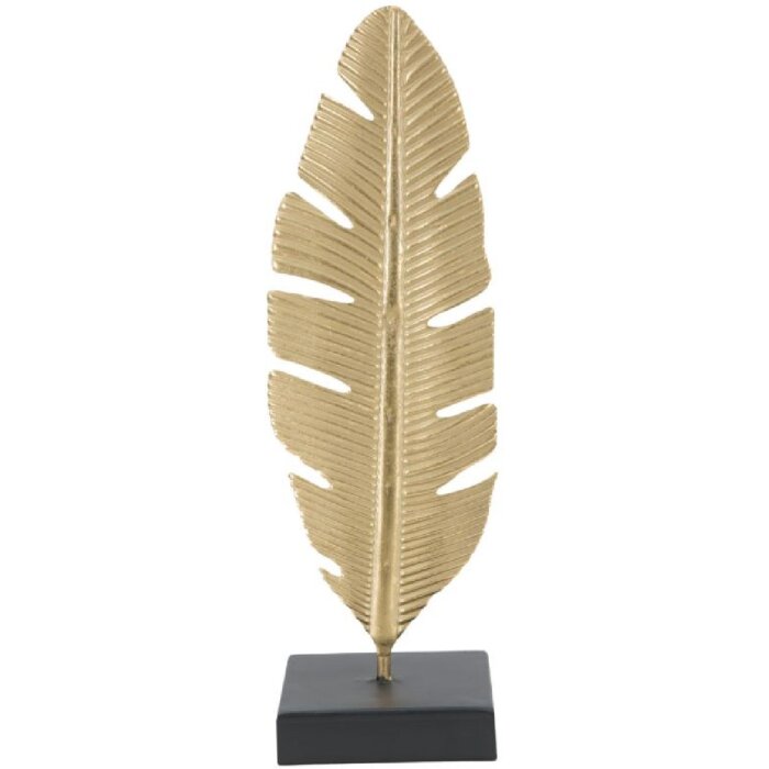 Mauro Ferretti scultura decorativa Leaf Glam Gold Black 10x10x34 cm
