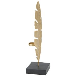 Mauro Ferretti scultura decorativa Leaf Glam Gold Black...