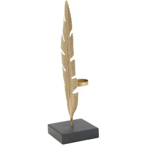 Mauro Ferretti scultura decorativa Leaf Glam Gold Black 10x10x34 cm