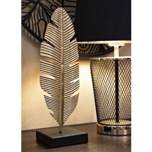 Mauro Ferretti scultura decorativa Leaf Glam Gold Black 10x10x34 cm
