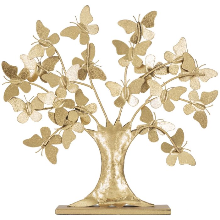 Mauro Ferretti decorazione albero della vita con farfalle 31x8x30 cm color oro
