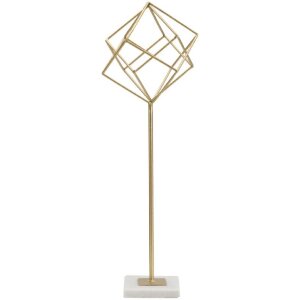 Mauro Ferretti scultura Cubo 16x18x52,5 cm oro-bianco
