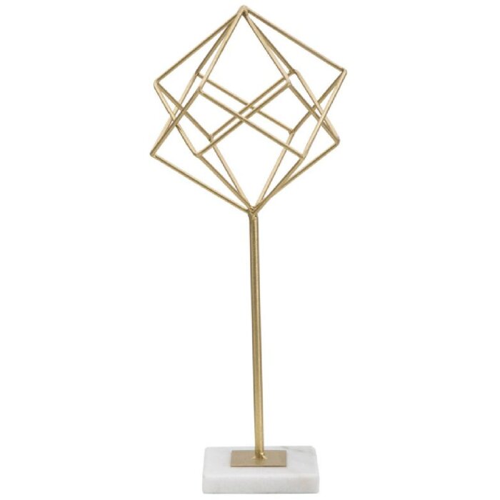 Mauro Ferretti scultura Cubo 16x18x41,5 cm oro-bianco