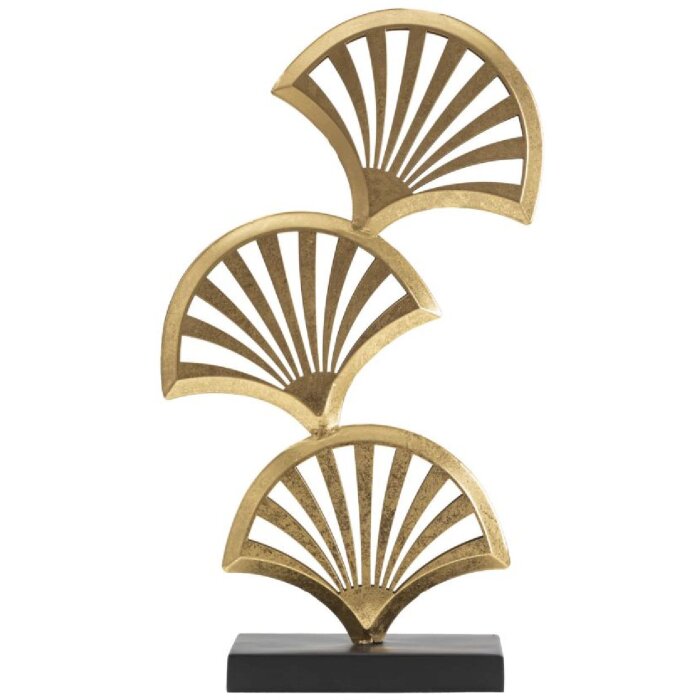 Mauro Ferretti scultura Tripla Foglia 23,5x10x44 cm oro-nero