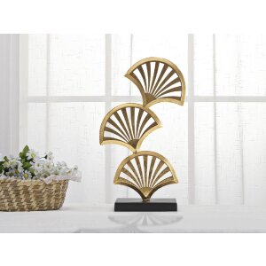 Mauro Ferretti scultura Tripla Foglia 23,5x10x44 cm oro-nero