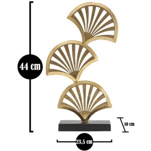 Mauro Ferretti scultura Tripla Foglia 23,5x10x44 cm oro-nero