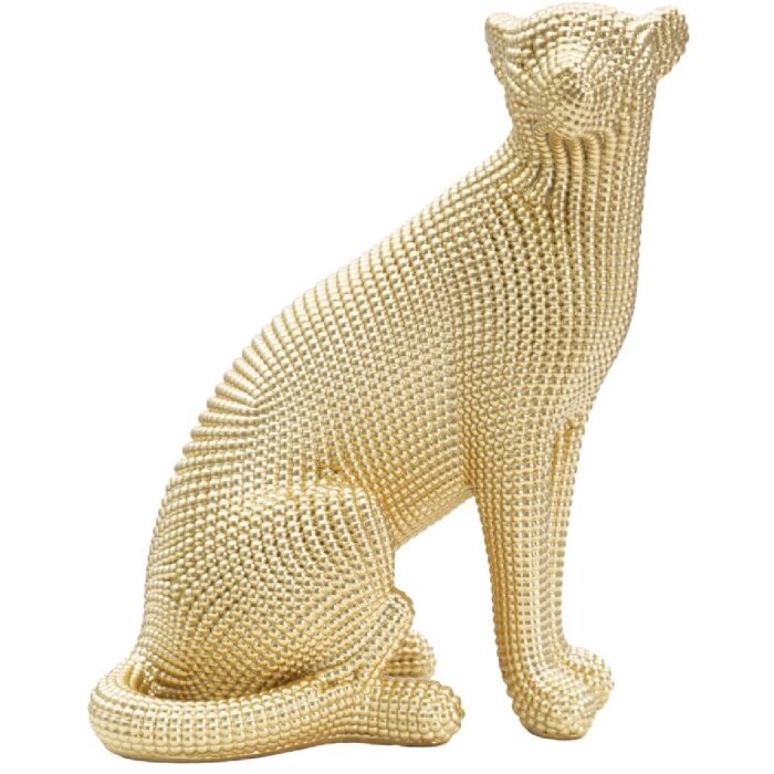 Mauro Ferretti scultura leopardo 23x15,5x29 cm oro