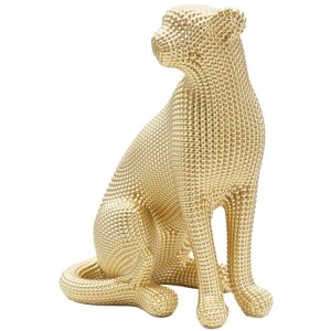 Mauro Ferretti scultura leopardo 23x15,5x29 cm oro