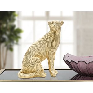Mauro Ferretti scultura leopardo 23x15,5x29 cm oro