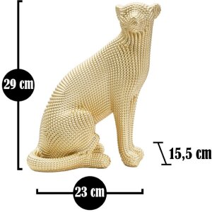 Mauro Ferretti scultura leopardo 23x15,5x29 cm oro