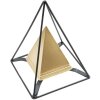 Mauro Ferretti scultura piramide con struttura in metallo 15x15x21 cm oro-nero