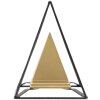 Mauro Ferretti scultura piramide con struttura in metallo 15x15x21 cm oro-nero