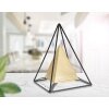 Mauro Ferretti scultura piramide con struttura in metallo 15x15x21 cm oro-nero