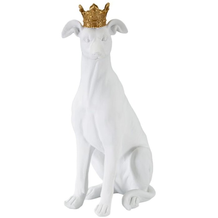 Mauro Ferretti scultura cane Dog White 20x12,5x33 cm oro bianco