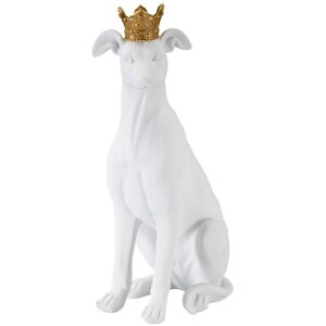 Mauro Ferretti scultura cane Dog White 20x12,5x33 cm oro...