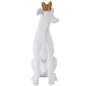 Mauro Ferretti scultura cane Dog White 20x12,5x33 cm oro bianco