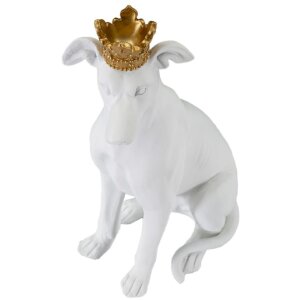 Mauro Ferretti scultura cane Dog White 20x12,5x33 cm oro bianco
