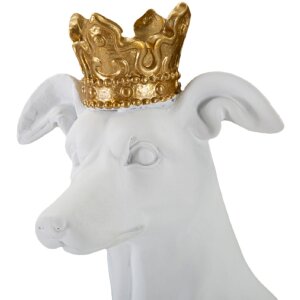 Mauro Ferretti scultura cane Dog White 20x12,5x33 cm oro bianco