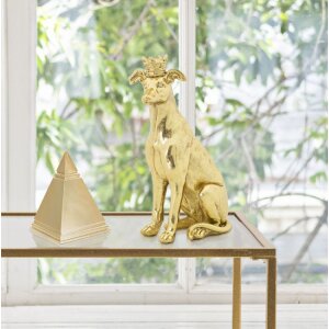 Mauro Ferretti scultura cane Dog Gold 20x12,5x33 cm oro