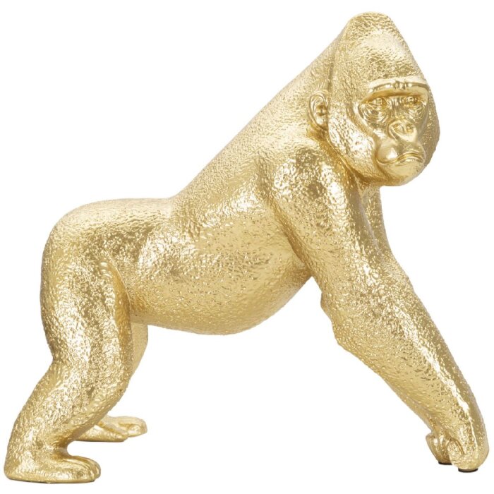 Mauro Ferretti scultura di gorilla 24,3x13,9x22,8 cm oro