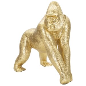 Mauro Ferretti scultura di gorilla 24,3x13,9x22,8 cm oro