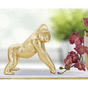 Mauro Ferretti scultura di gorilla 24,3x13,9x22,8 cm oro