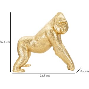 Mauro Ferretti scultura di gorilla 24,3x13,9x22,8 cm oro