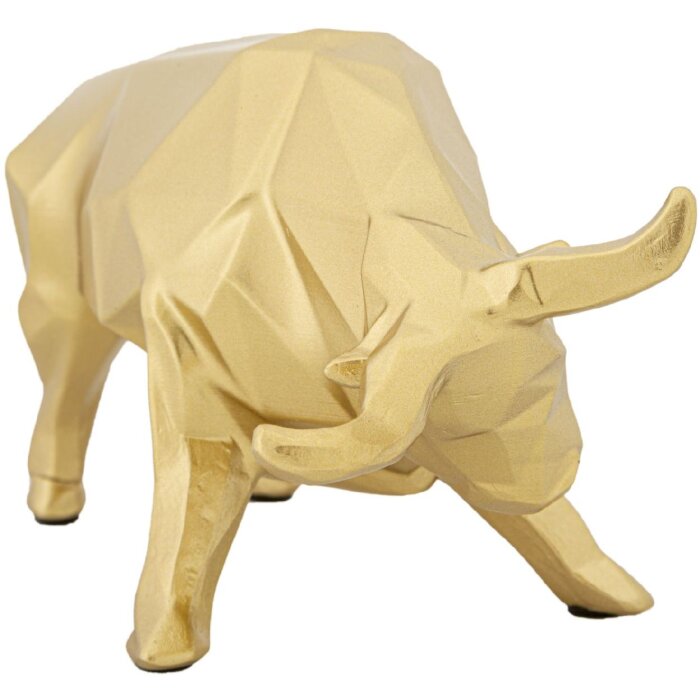 Mauro Ferretti scultura toro 19,5x9,9x10,6 cm oro