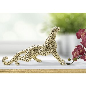 Mauro Ferretti figurina leopardo 33x7,7x19,5 cm oro nero