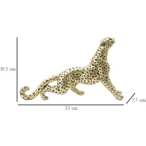 Mauro Ferretti figurina leopardo 33x7,7x19,5 cm oro nero