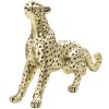 Mauro Ferretti figurina leopardo 33x7,7x19,5 cm oro nero