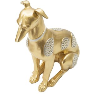 Mauro Ferretti scultura cane Sit Dog 19,8x10x29 cm oro argento