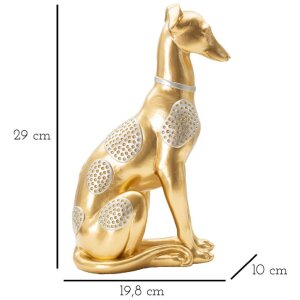 Mauro Ferretti scultura cane Sit Dog 19,8x10x29 cm oro argento