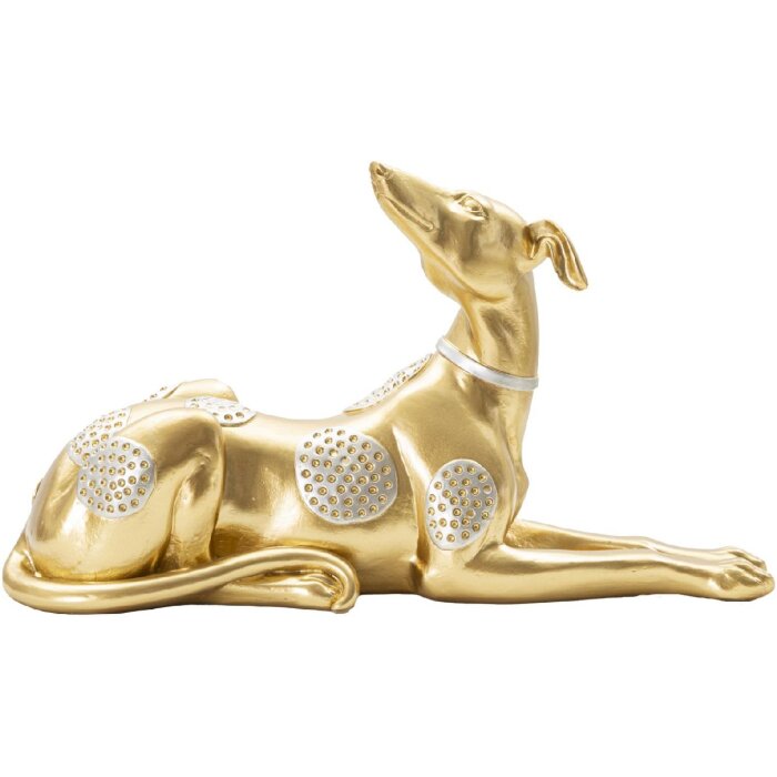 Mauro Ferretti scultura cane 32,2x9,5x18,3 cm oro argento